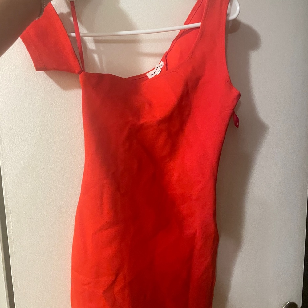 Red tight one shoulder dress